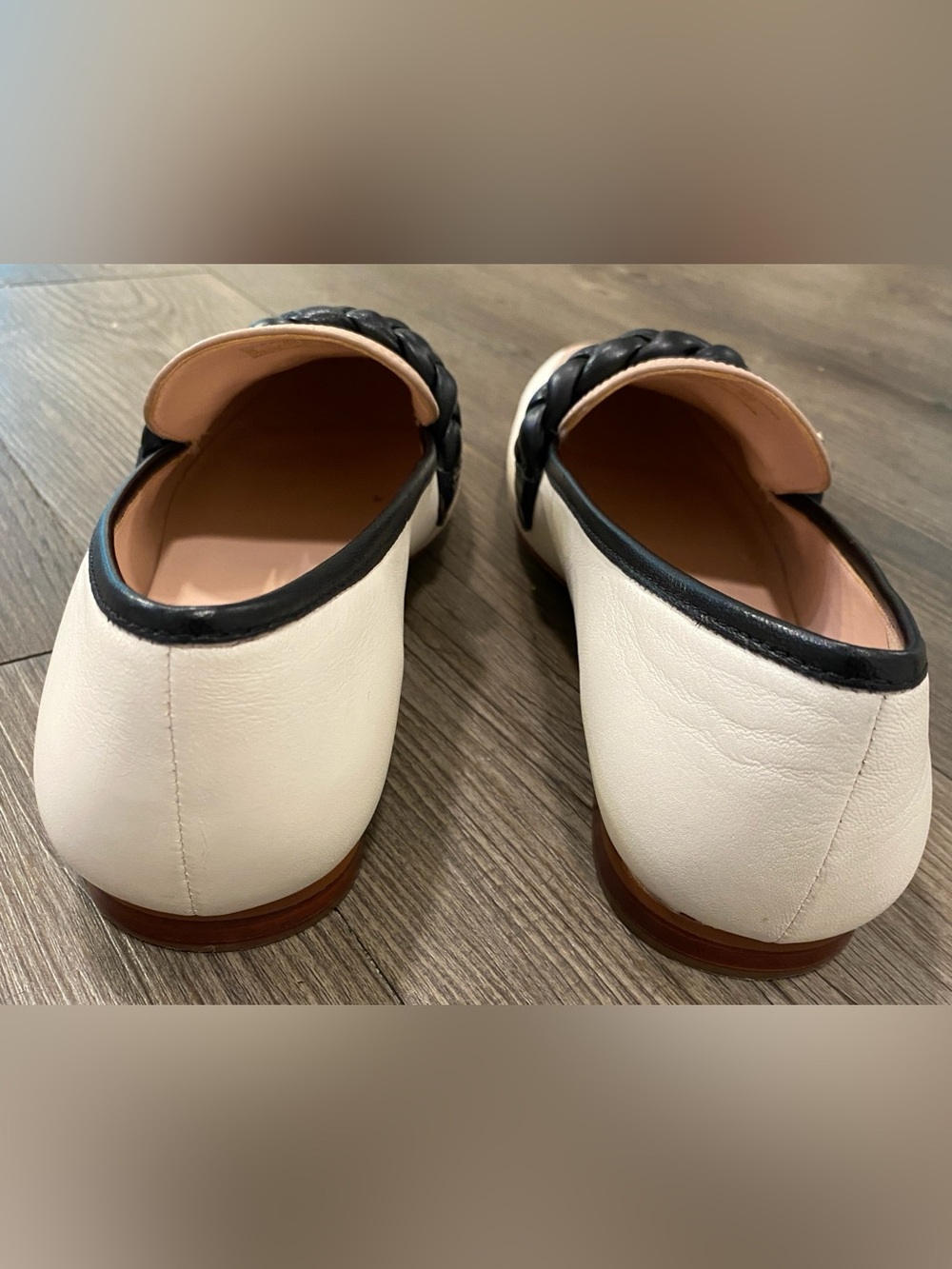 kate spade Mable Two-Tone Cream & Beige Braided Strap Loafers - Picture 6 of 9